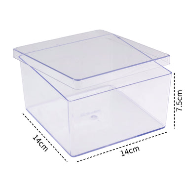 Caixa de Bolo Quadrada de Plástico Cristal 14 x 14 X 7,5 (cm)